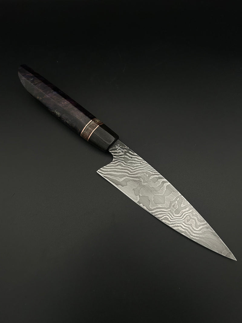 Damascus Dinosaur Petty Knife
