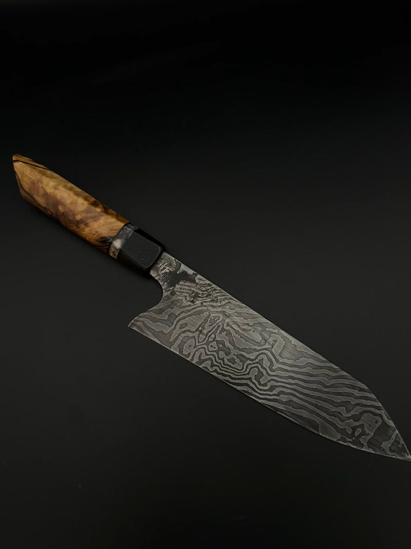 Damascus Mammoth Tusk Santoku