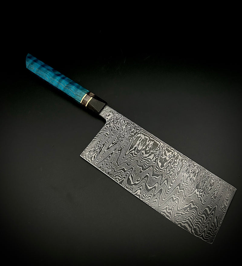 Damascus Dinosaur Bone Cleaver
